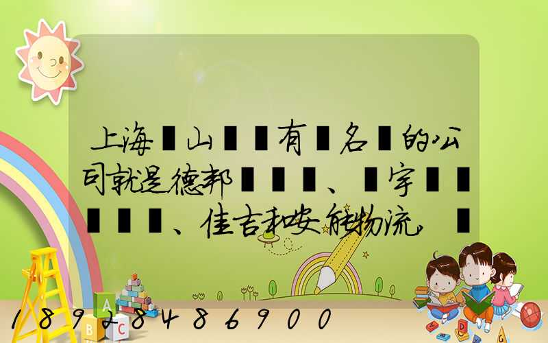 上海寶山區這有點名氣的公司就是德邦、華宇、佳吉和安能物流,誰能分析...